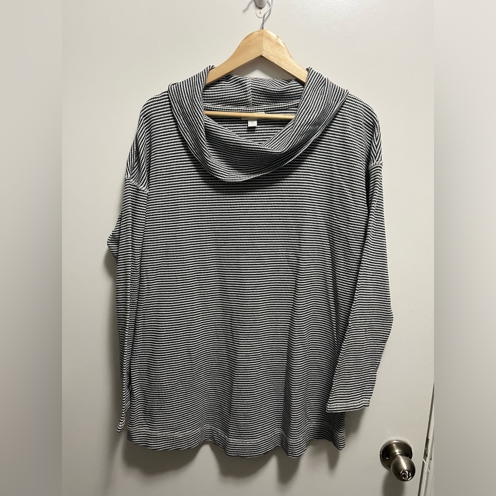 J.Jill Cowl Neck Stripe Sweater Womens Size Large